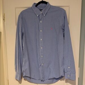 Ralph Lauren Blue Gingham Button Down Shirt